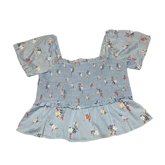 Madewell Smocked Flutter-Sleeve Top in Aloha Floral Size Large - Picture 7 of 14